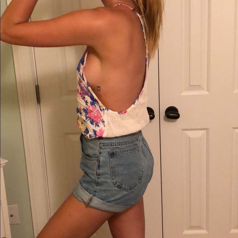 LF Millau Floral Crochet Razor Back Tank